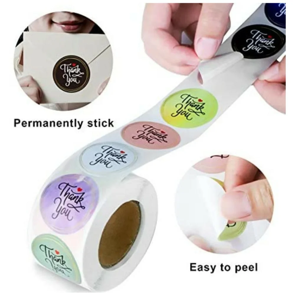500 1.5 Inch Thank You Stickers